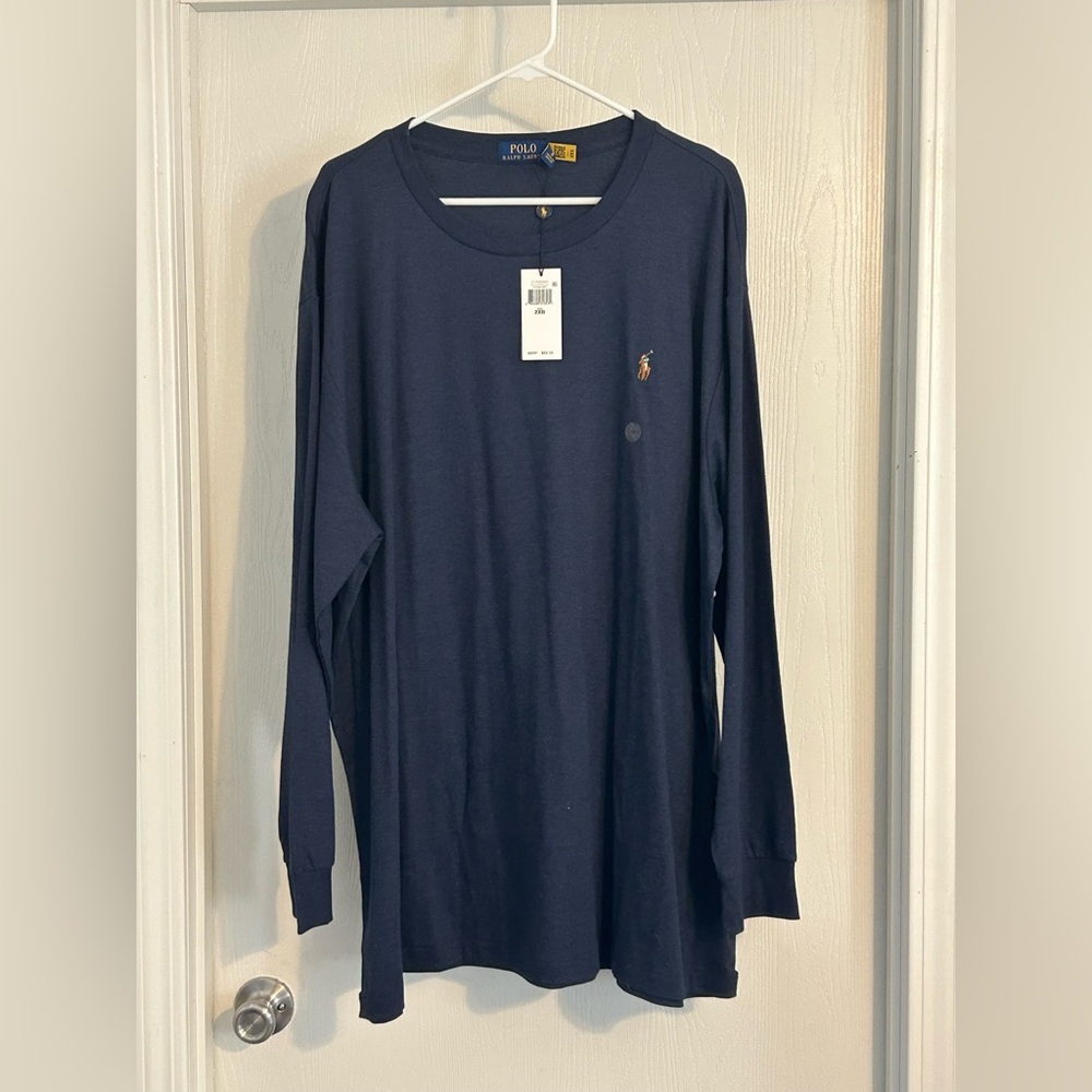Ralph Lauren  Men's Dark Blue Long Sleeve Tee | 2XB